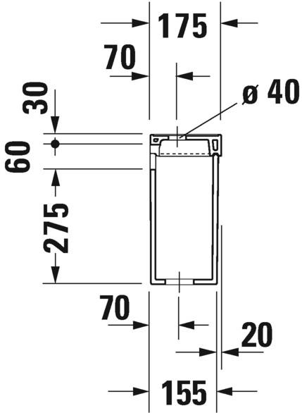 Duravit 1930 cisterne - Tilslutning venstre bund/bagp&aring;