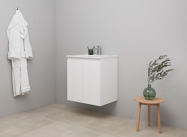 Sanibell Online 61 m&oslash;bels&aelig;t m/grebsfri l&aring;ger - Mat hvid