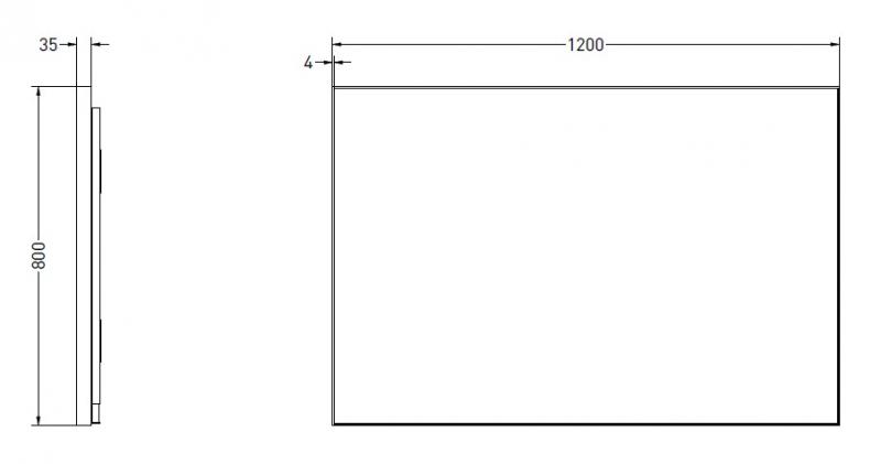 Sanibell Ink SP32 firkantet spejl m/backlight, varme og sensor 120 x 80 cm - B&oslash;rstet kobber