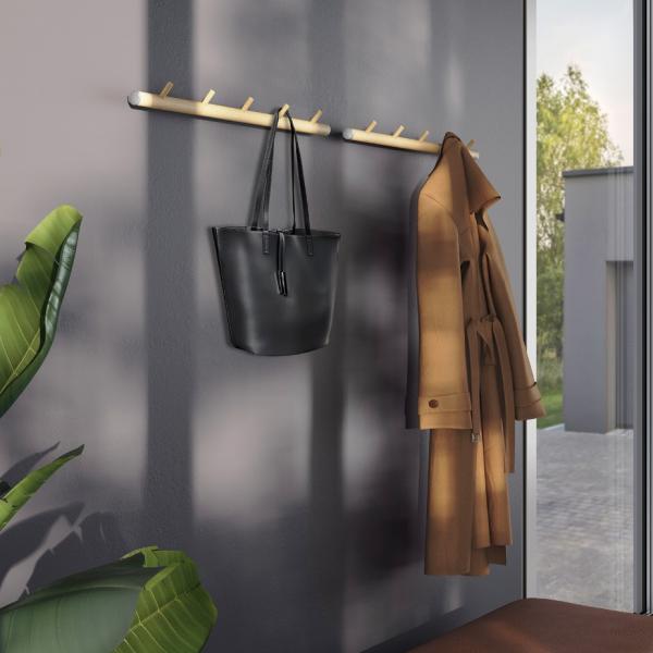 Beslagsboden vandret knagerække m/5 knager - Træ/mat grå Beslagsboden vandret knagerække m/5 knager - Træ/mat grå