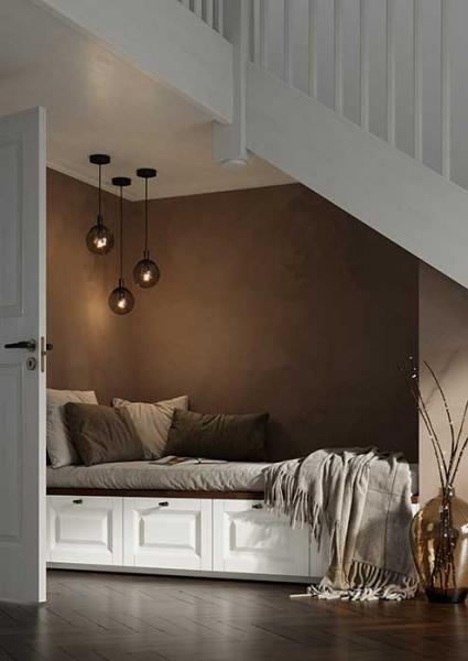 Cass&oslash;e Luna pendel m/m&oslash;rktonet glas - Mat sort