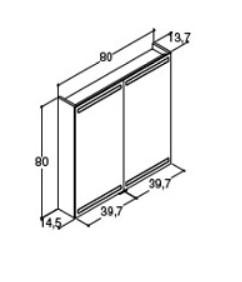 Dansani Level spejlskab 80 m/LED og lysstyring - Hvid mat lak Dansani Level spejlskab 80 m/LED og lysstyring - Hvid mat lak