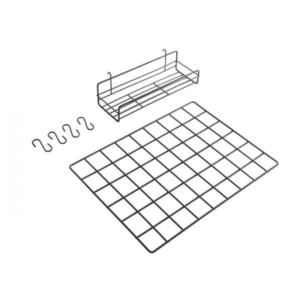 Sort organizer til akustikpanel inkl. 4 S-kroge og hylde Sort organizer til akustikpanel inkl. 4 S-kroge og hylde
