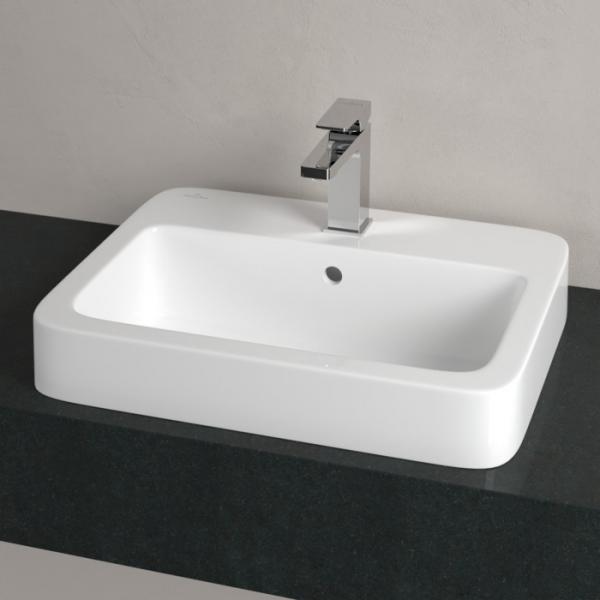 V&B Architectura 55 håndvask t/nedfældning - 1/3 hanehuller V&B Architectura 55 håndvask t/nedfældning - 1/3 hanehuller