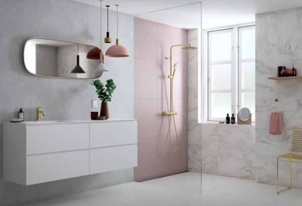 Damixa Silhouet komplet brusesystem - &Oslash;250 - Poleret messing