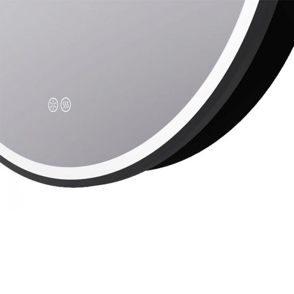 Cass&oslash;e Form rundt spejlskab m/lys, touch og antidug &Oslash;60 cm - Sort