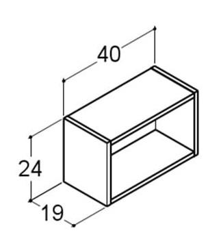 Dansani YOU &aring;ben hylde 40 x 19 cm - Valgfri farve