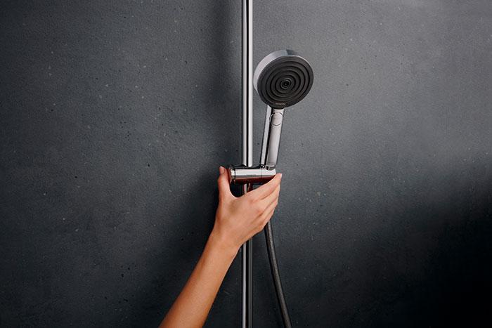 hansgrohe Pulsify S Puro 260 Showerpipe 1jet m/EcoSmart, EcoStat Fine og 3jet h&aring;ndbruser - Krom
