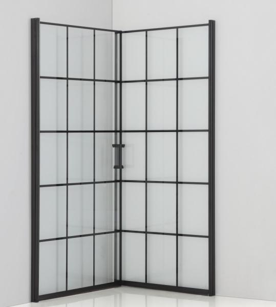 Nortiq Kalmar bruseafskærmning - 90x90 - Mat sort Nortiq Kalmar bruseafskærmning - 90x90 - Mat sort