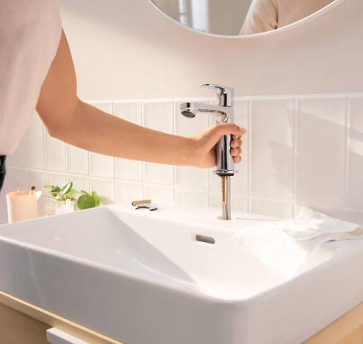 hansgrohe Rebris S 110 h&aring;ndvaskarmatur m/CoolStart u/bundventil - Krom