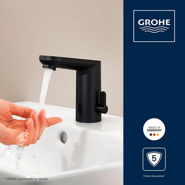 Grohe Get E berøringsfri vandhane m/infrarød og batteri – Mat sort Grohe Get E berøringsfri vandhane m/infrarød og batteri – Mat sort