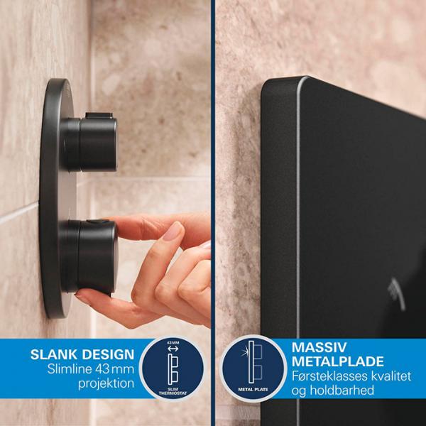 Grohe Precision Thermostat indbygningsbrusesystem - Mat sort