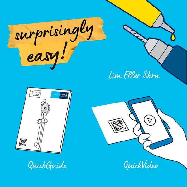 Grohe Vitalio Start 110 brusesæt 1 spray m/Water Saving Grohe Vitalio Start 110 brusesæt 1 spray m/Water Saving